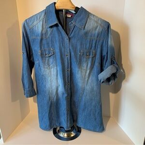 Denim Button-Up Shirt